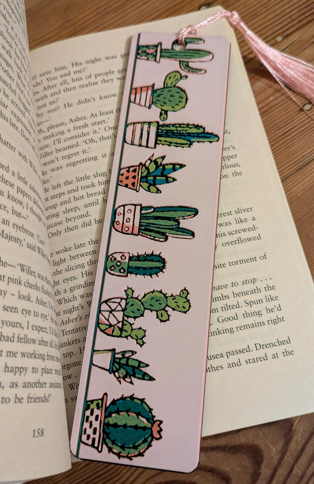 Cactus Bookmark with Tassel | 3D Printed Textured Bookmark | Plant Lover Gift | Handmade in UK