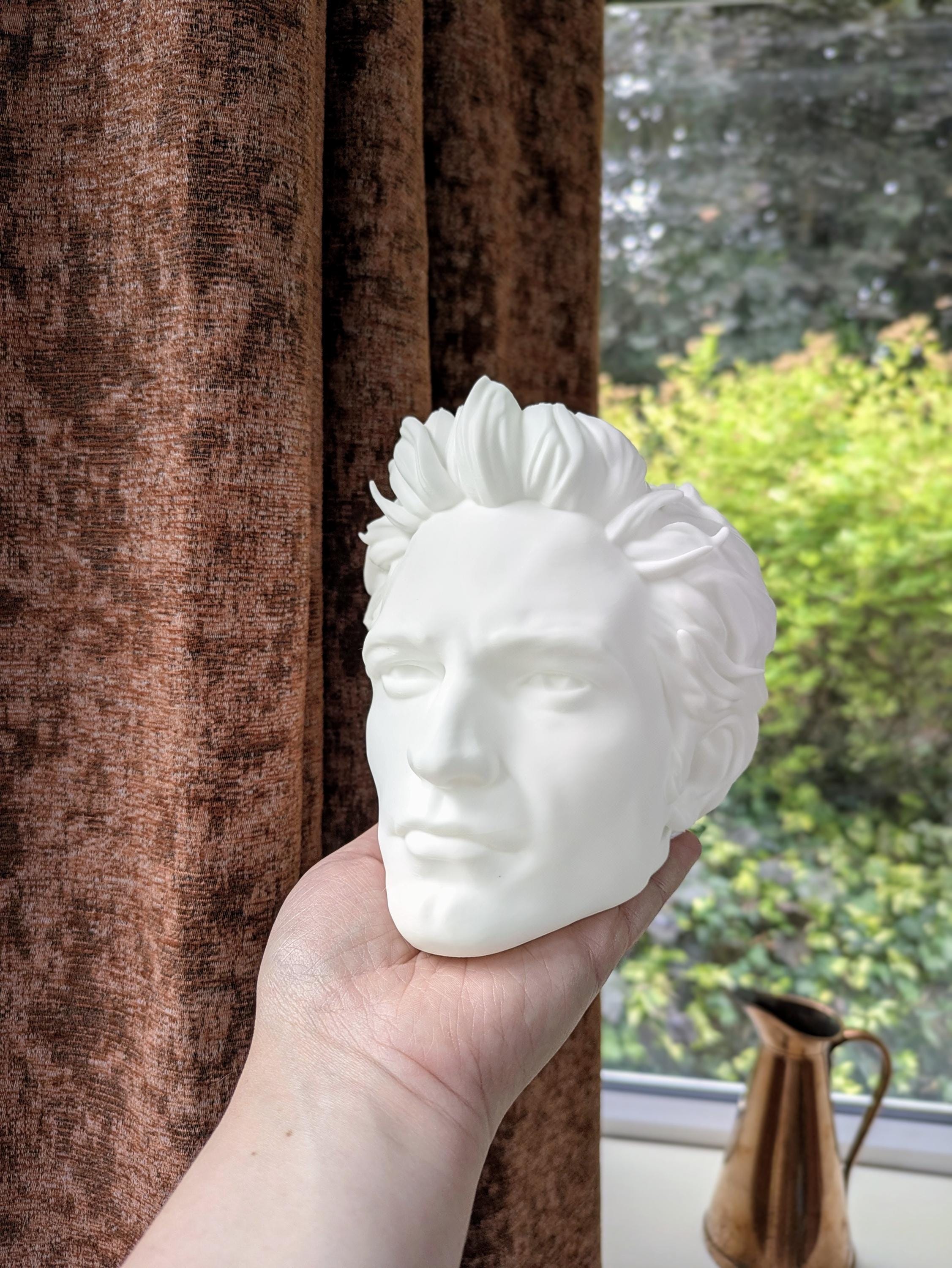 Edward Cullen Inspired Head Planter | Twilight Fan Art | 3D Printed Gothic Plant Pot