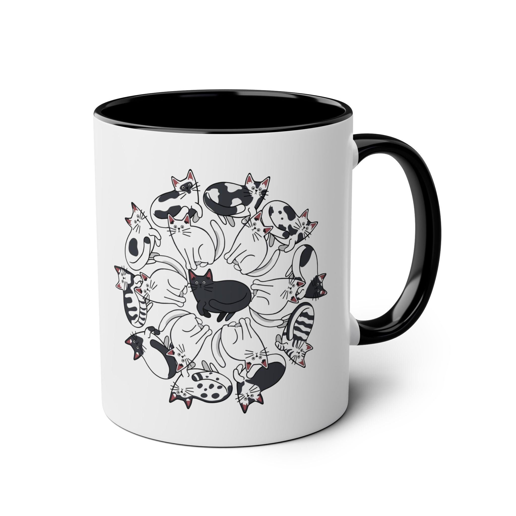 Cat Lover Coffee Mug | Ceramic Mug with Cat Design | Gift for Cat Lovers