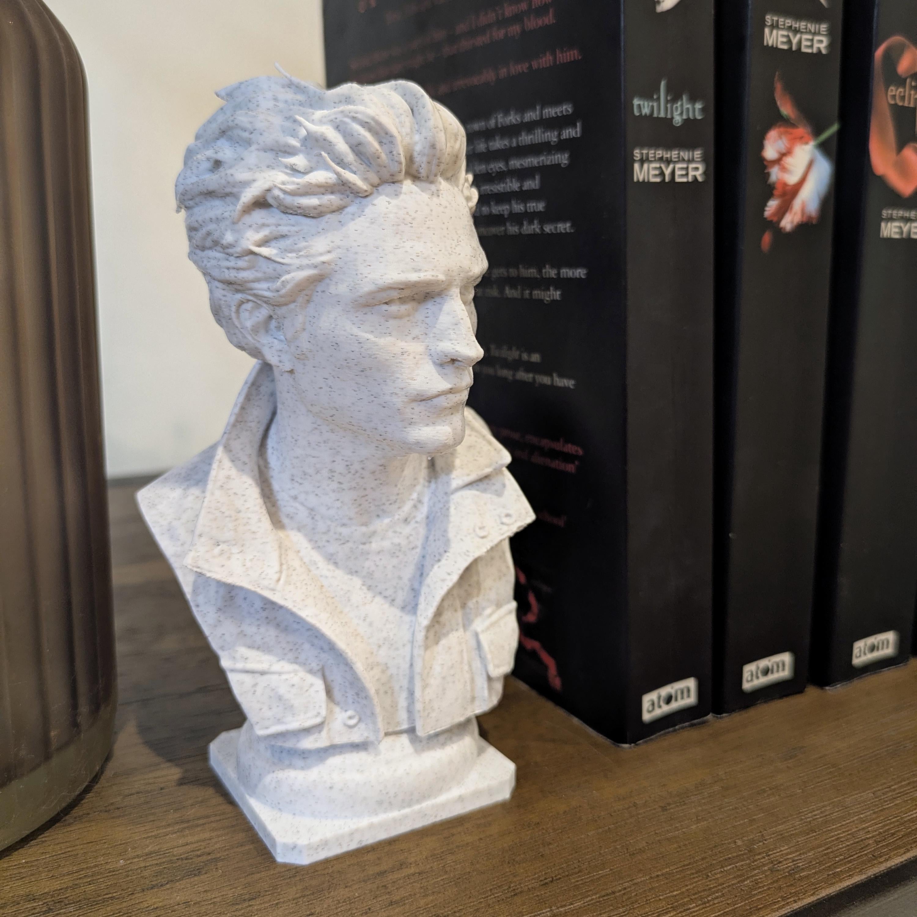 Edward & Bella Inspired Marble Bust Set | Twilight Fan Art | 3D Printed Display Figurines