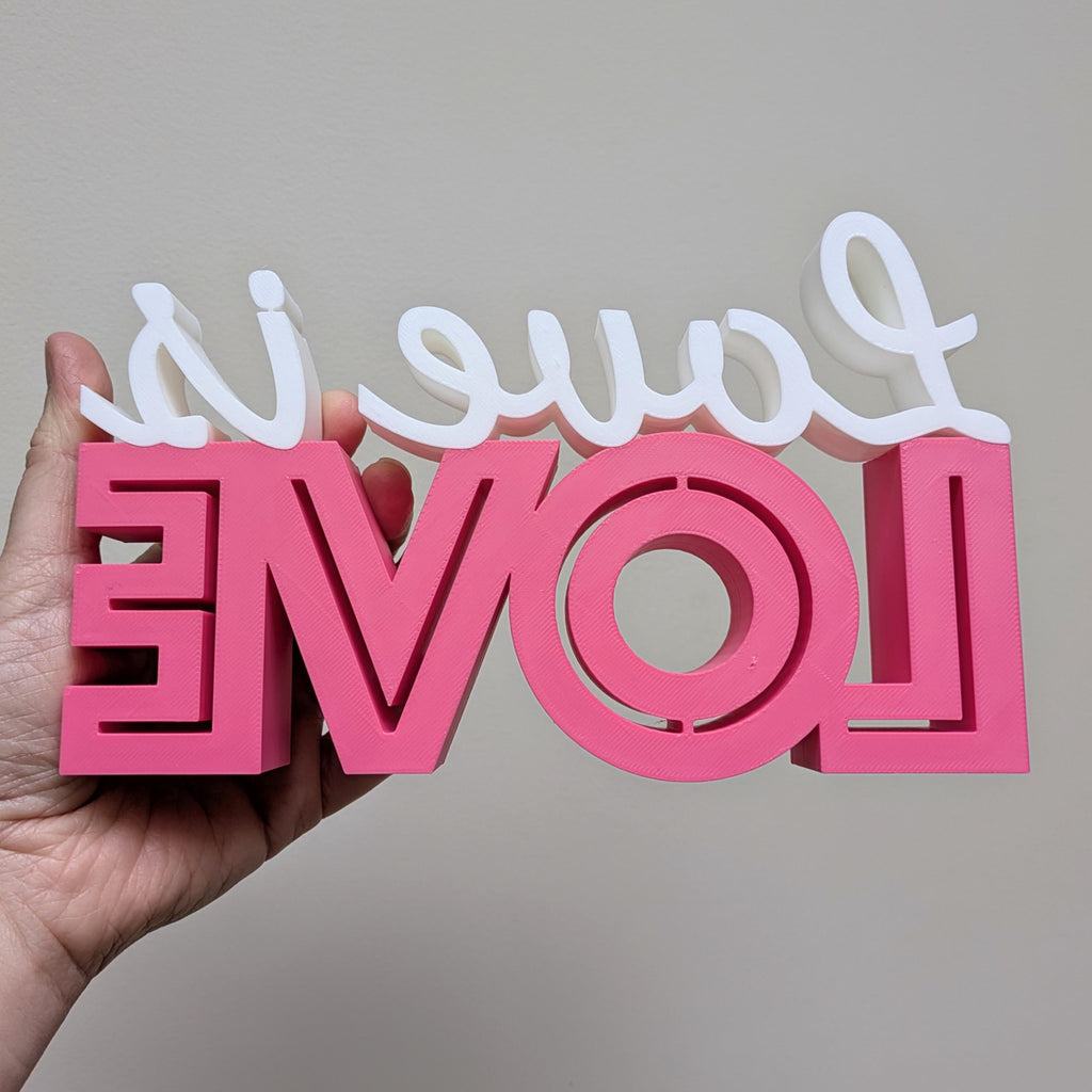 Love Is Love Sign | 3D Printed Pride Decor | LGBTQ+ Gift | Handmade Shelf Decoration