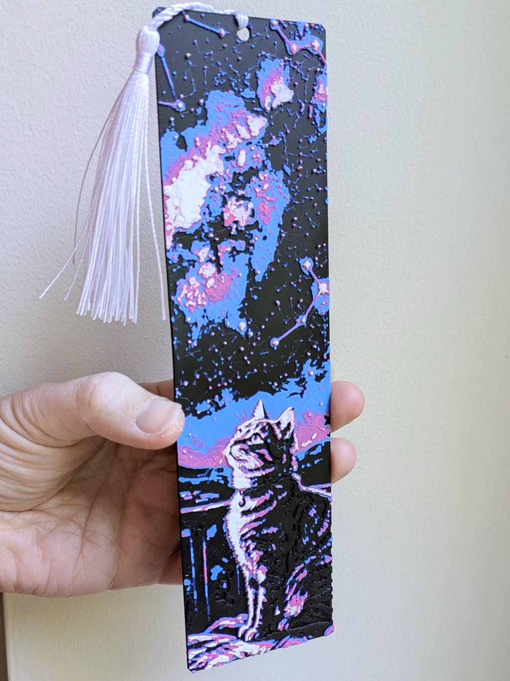 Cat Bookmark with Tassel | Starry Night Sky Cat Lover Gift