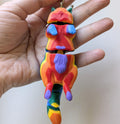 Rainbow Pride Cat Keyring | Flexible 3D Printed Articulated Cat | LGBTQ+ Gift