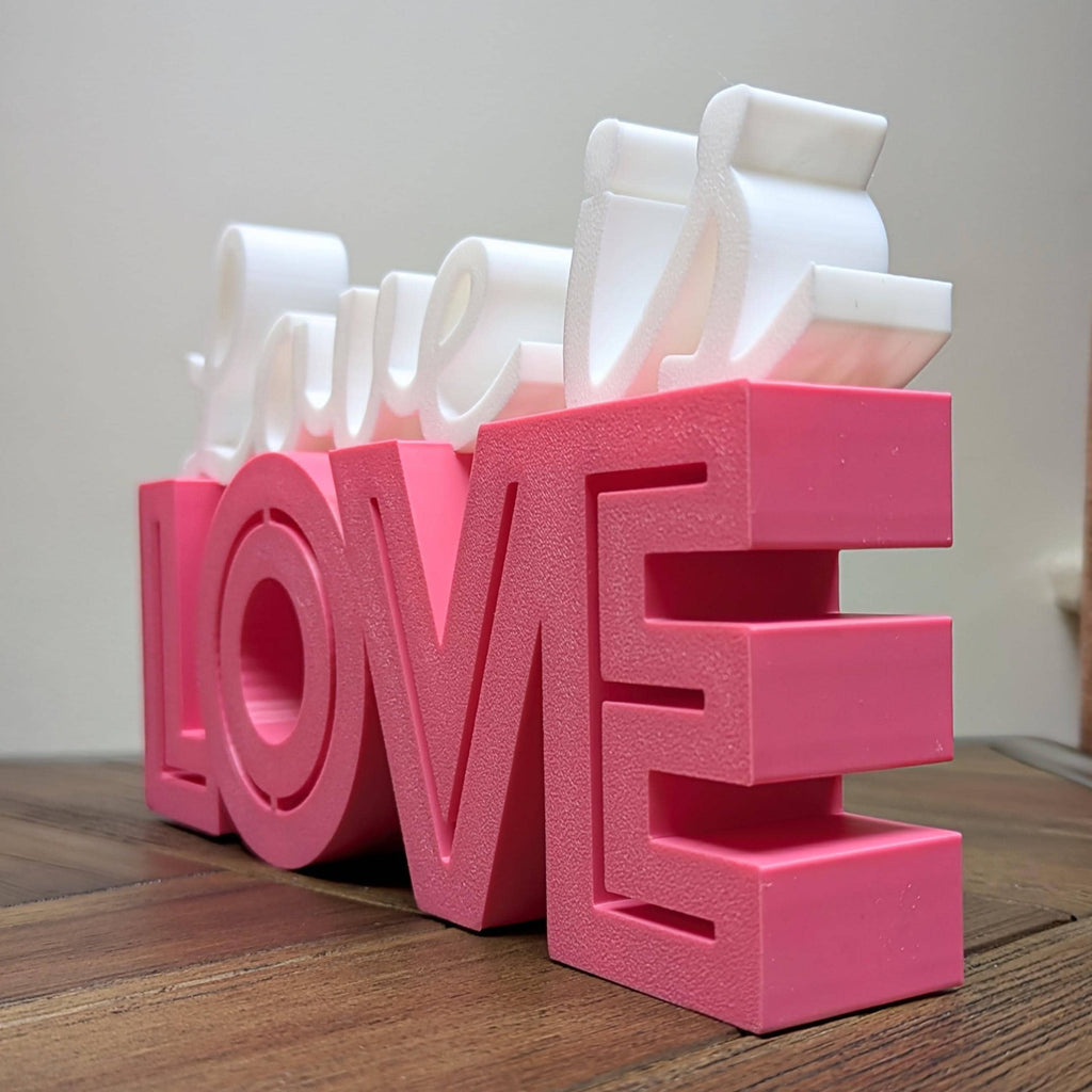 Love Is Love Sign | 3D Printed Pride Decor | LGBTQ+ Gift | Handmade Shelf Decoration
