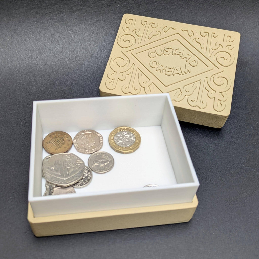 Custard Cream Trinket Box | 3D Printed Novelty Storage Box | Handmade in UK
