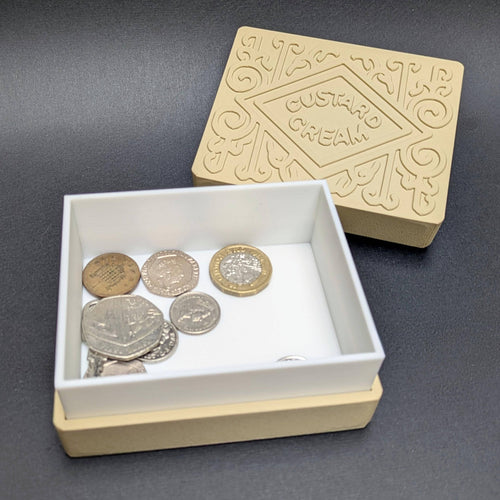 Custard Cream Trinket Box | 3D Printed Novelty Storage Box | Handmade in UK