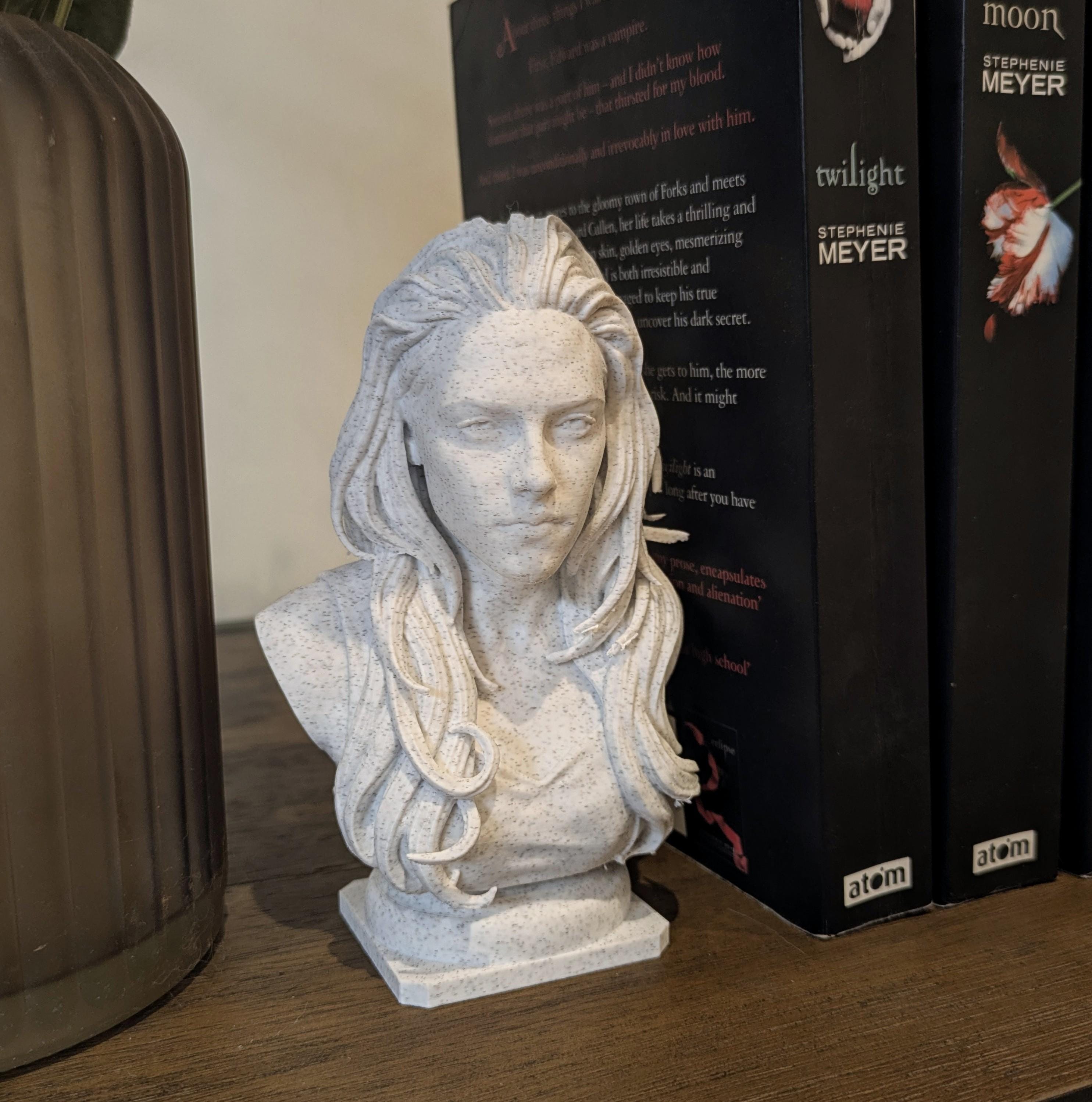 Edward & Bella Inspired Marble Bust Set | Twilight Fan Art | 3D Printed Display Figurines