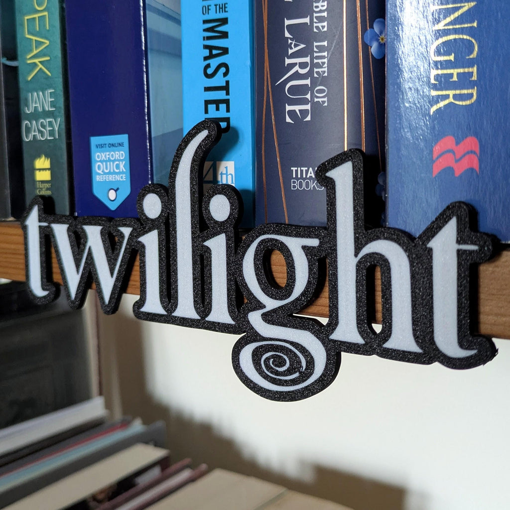 Twilight Bookshelf Sign | 3D Printed Fan Art Shelf Decor