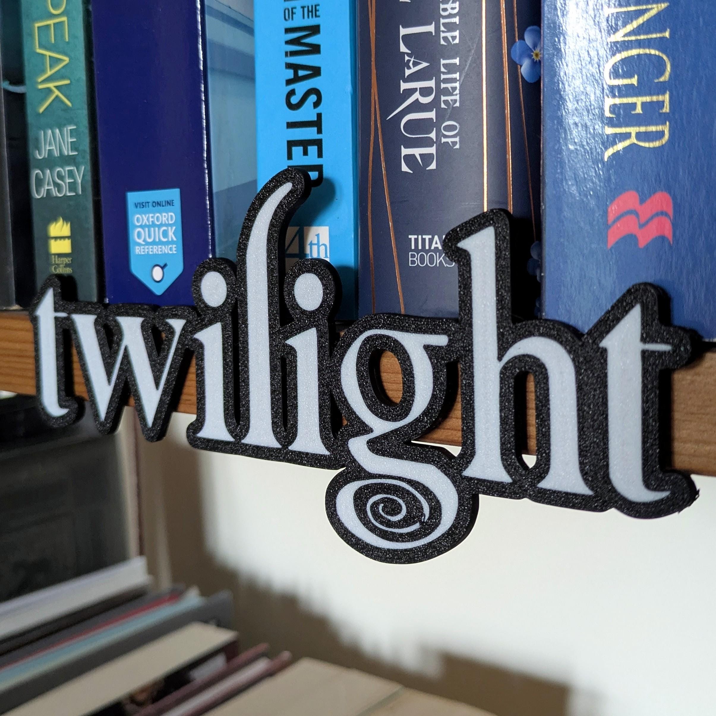 Twilight Bookshelf Sign | 3D Printed Fan Art Shelf Decor