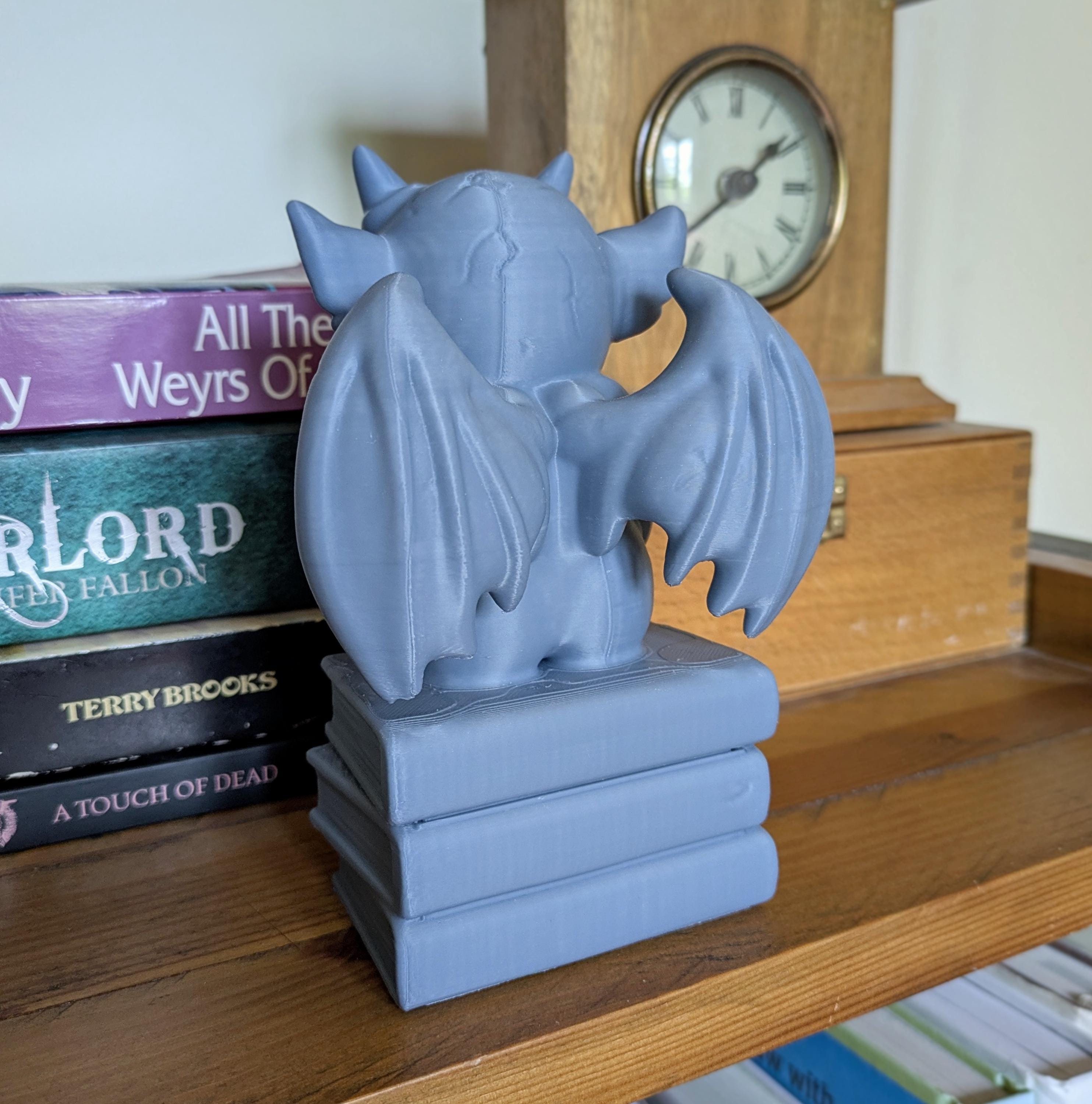 Gothic Gargoyle Trinket Box | Hidden Storage | 3D Printed Book Decor | Fantasy Gift