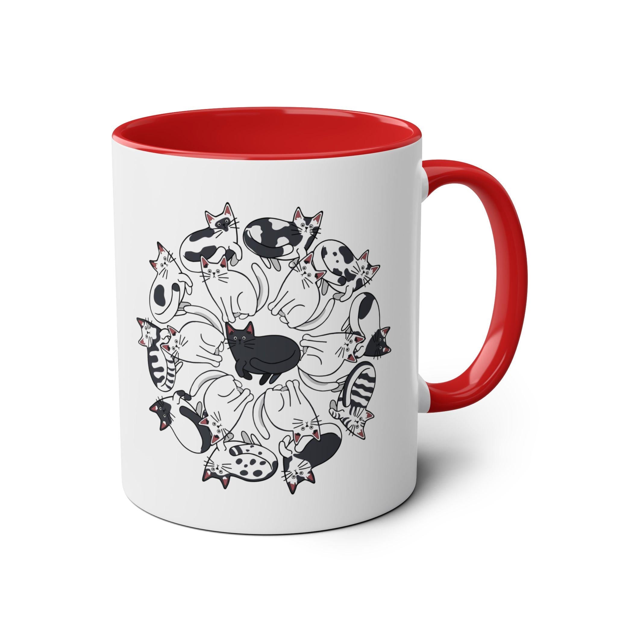Cat Lover Coffee Mug | Ceramic Mug with Cat Design | Gift for Cat Lovers