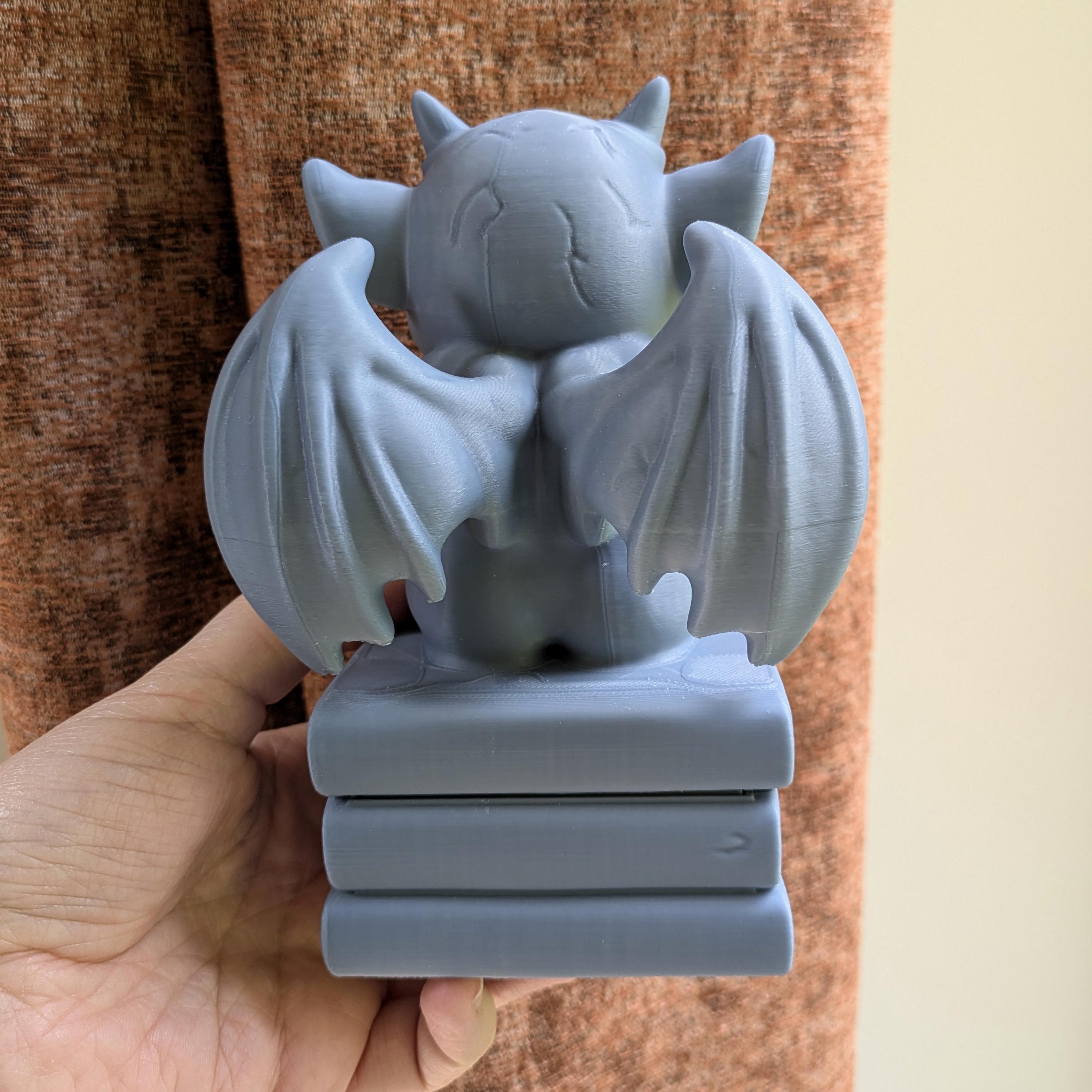 Gothic Gargoyle Trinket Box | Hidden Storage | 3D Printed Book Decor | Fantasy Gift