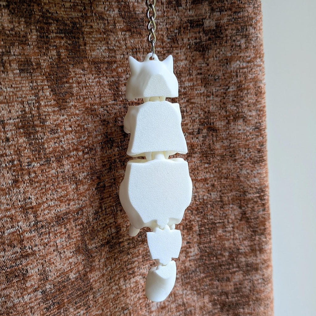 Paint Your Own Cat Keyring | Flexible 3D Printed Articulated Cat | Creative Gift