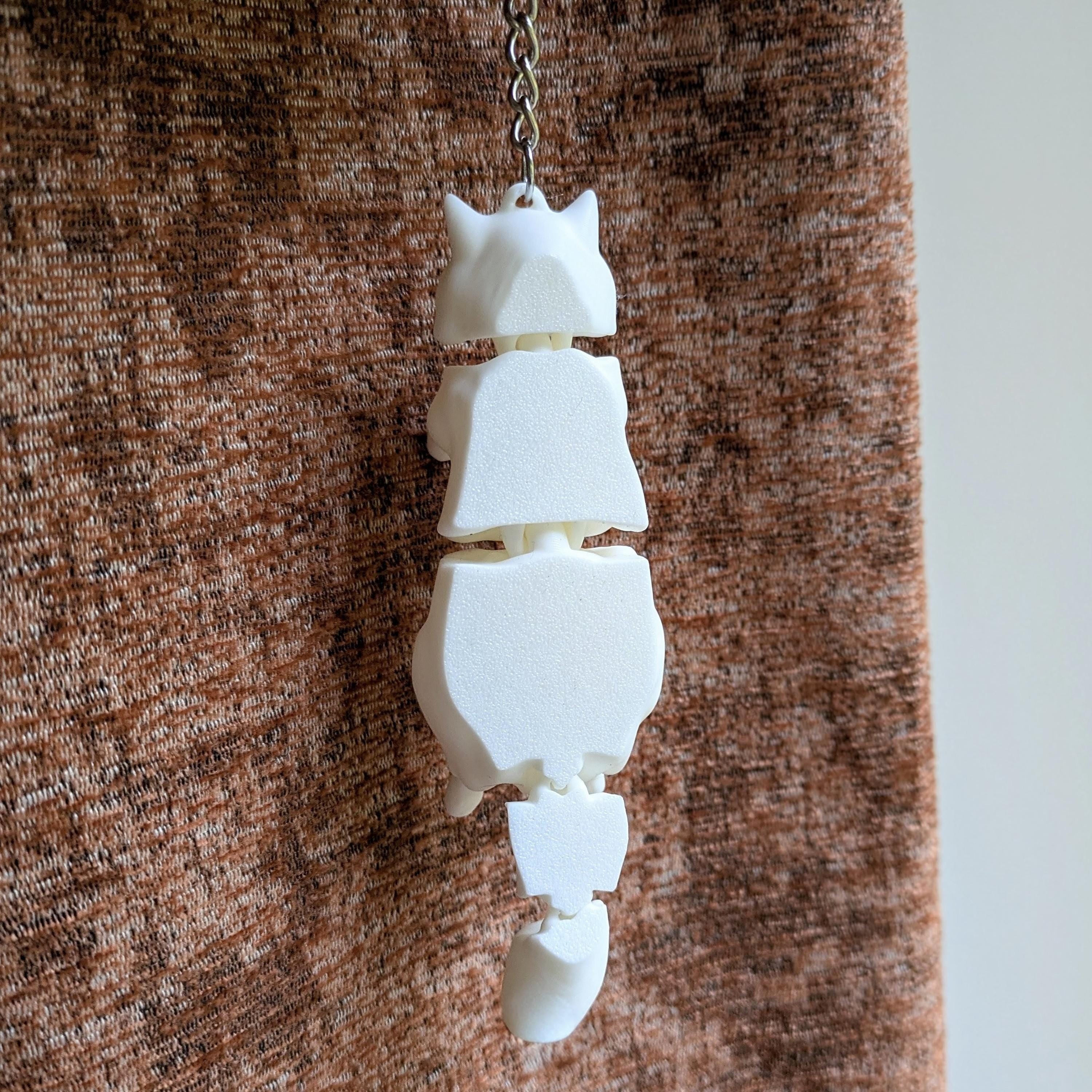 Paint Your Own Cat Keyring | Flexible 3D Printed Articulated Cat | Creative Gift