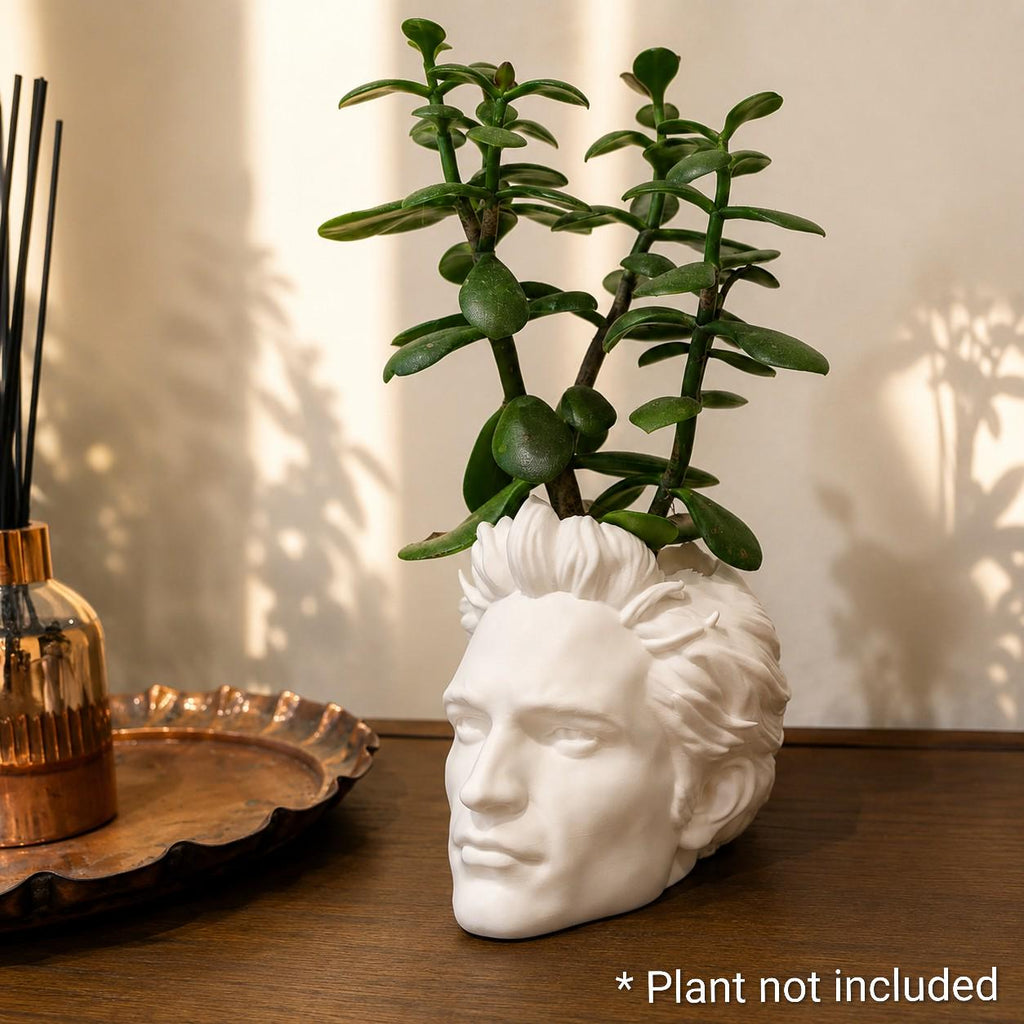 Edward Cullen Inspired Head Planter | Twilight Fan Art | 3D Printed Gothic Plant Pot
