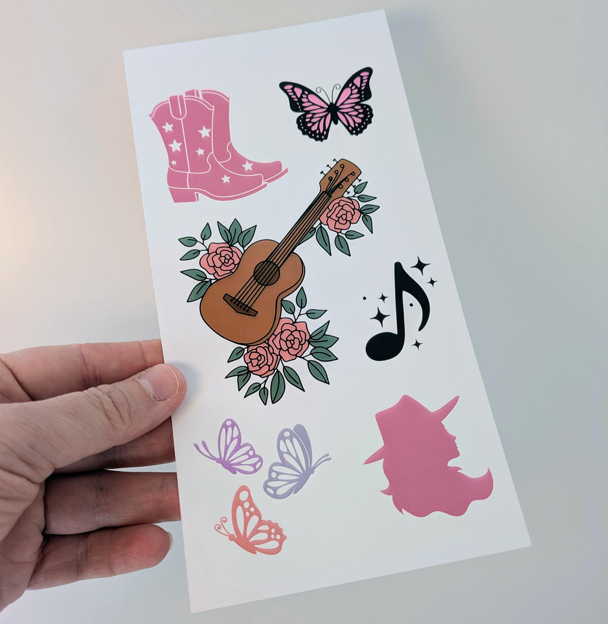 Dolly Inspired Sticker Sheet – Country Music & Cowgirl Stickers