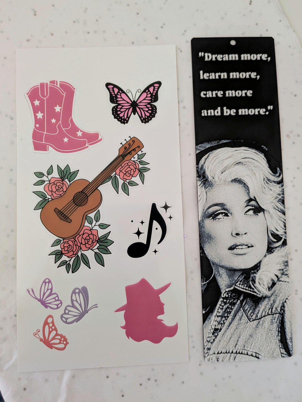 Dolly Parton bookmark with quote